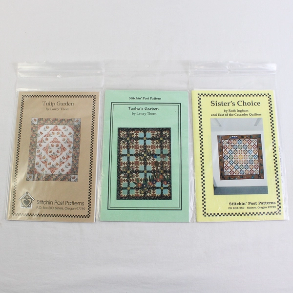 Lot of 3 Stitchin' Post Patterns Sister's Choice Tasha's Garden & Tulip Garden