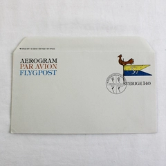Sweden Par Avion Flygpost Aerogram Cover 1977 Weather Flag FDC Cancel