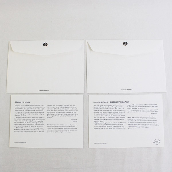 Lot Of 2 Sweden First Day Covers FDC Nordic Mythology Summer By The Lake 2006