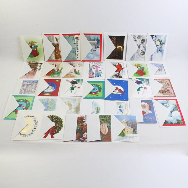 Lot of 34 Christmas Greeting Cards with Envelopes