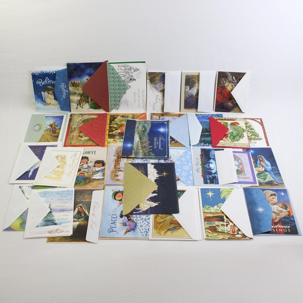 Lot of 39 Religious Christmas Greeting Cards with Envelopes UNUSED
