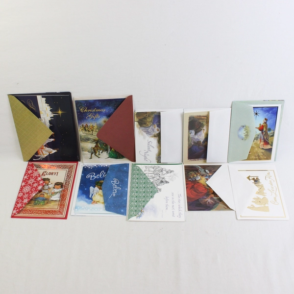 Lot of 39 Religious Christmas Greeting Cards with Envelopes UNUSED