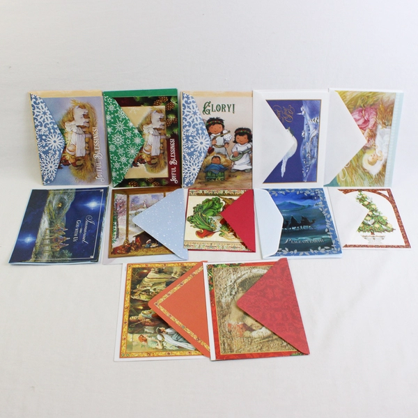 Lot of 39 Religious Christmas Greeting Cards with Envelopes UNUSED
