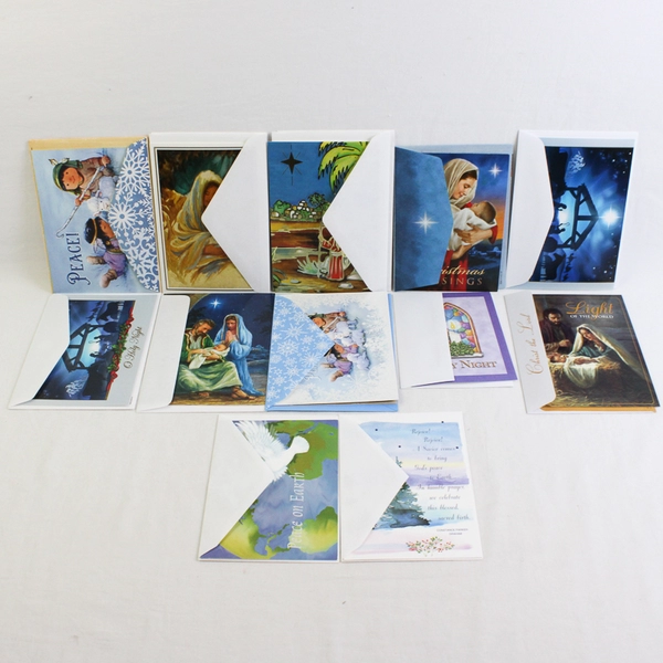 Lot of 39 Religious Christmas Greeting Cards with Envelopes UNUSED