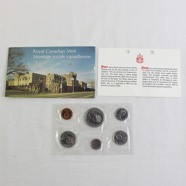1974 Royal Canadian Mint Winnipeg Centennial Uncirculated Coin Set
