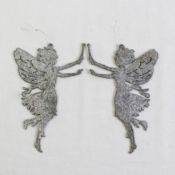 Lot of 4 Glitter Angel Christmas Ornaments Hanging 5.8 " Tall 