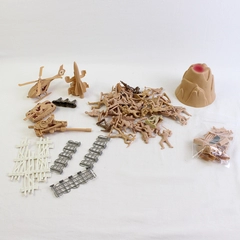 67 Piece Lot Tan Plastic Toy Soldiers and Accessories