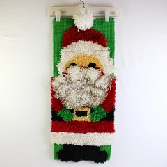 Large Handmade Christmas Latch Hook Santa, 30" Tall