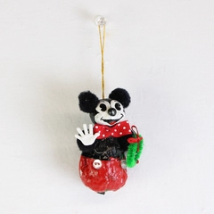 Vintage Waving Mickey Mouse Christmas Hanging Ornament