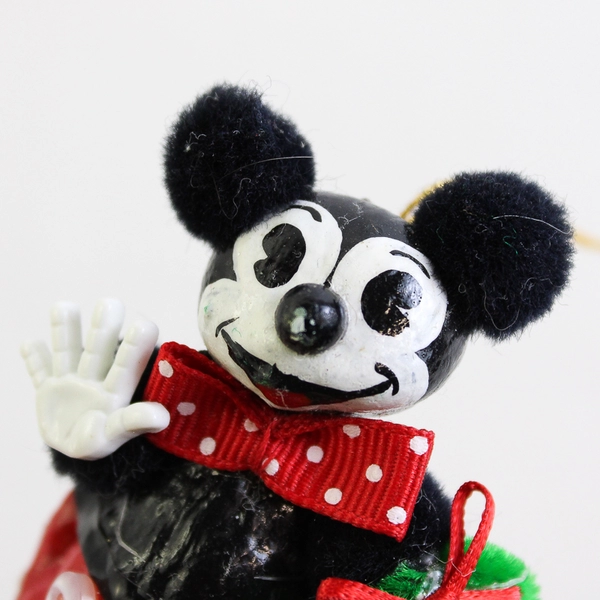 Vintage Waving Mickey Mouse Christmas Hanging Ornament