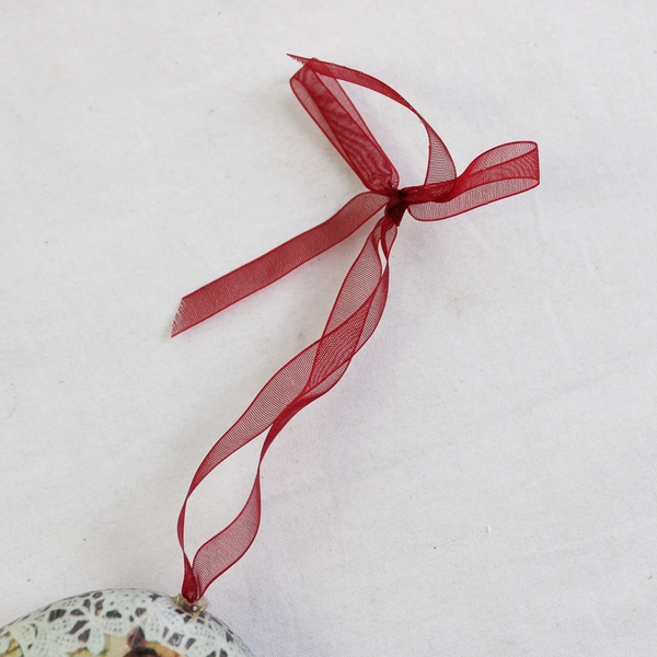 Lot of 2 Vintage Christmas Tree Hanging Santa Ornaments 