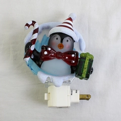 Unbranded Penguin W/ Candy Cane & Present Night Light Plug In Tested Works