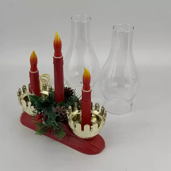 Vtg Timco Electric 3 Light Hurricane Candolier Christmas Lamp Lantern WORKS