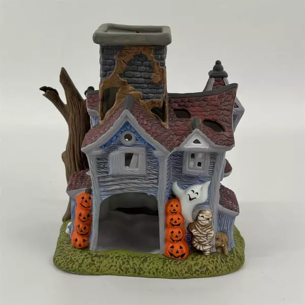 Partylite Ghostly Tealight House P7862 Halloween Haunted House Spinning Ghost