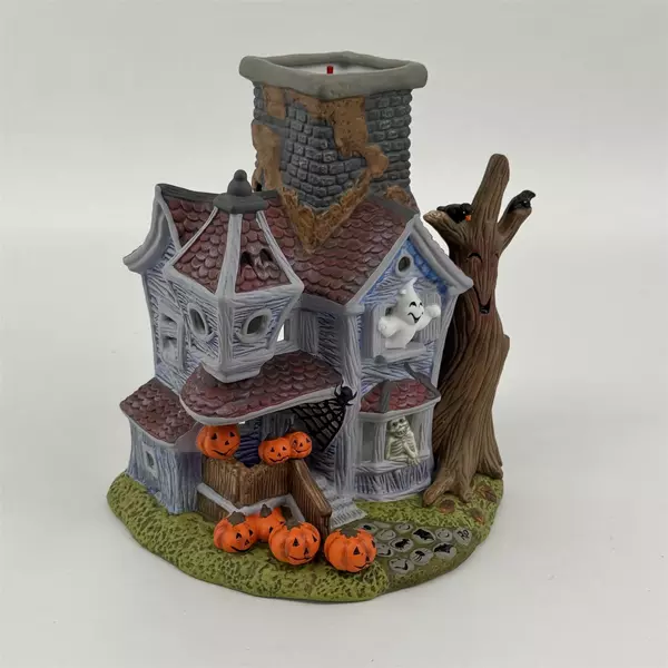 Partylite Ghostly Tealight House P7862 Halloween Haunted House Spinning Ghost