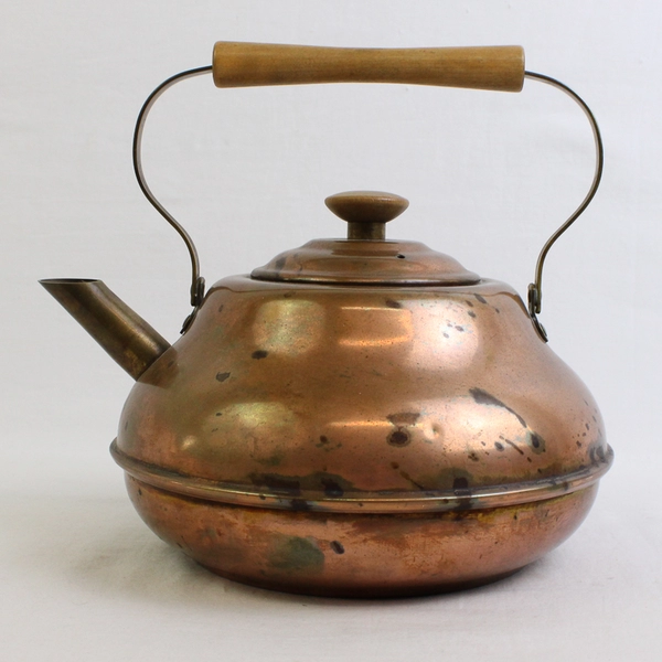 Sparta Minneapolis Copper Tea Kettle W/ Wooden Handle 2 Qt