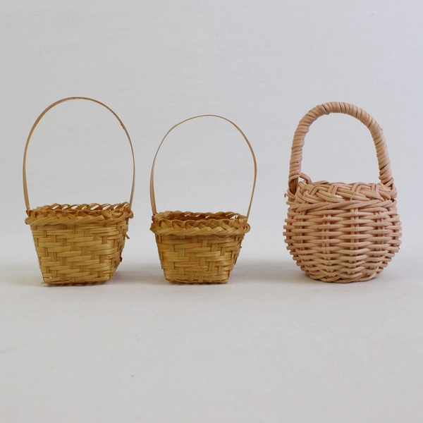 Lot of 7 Miniature Baskets Doll Accessories