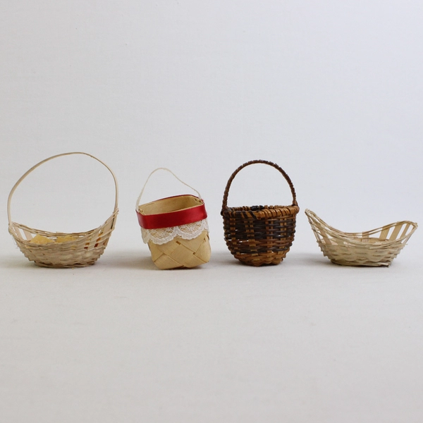 Lot of 7 Miniature Baskets Doll Accessories