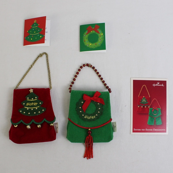 Hallmark 2003 Sister to Sister Give One Keep One Christmas Ornaments