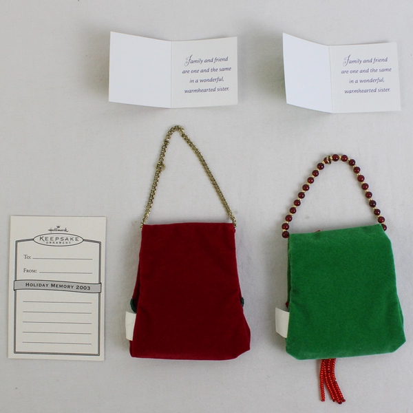 Hallmark 2003 Sister to Sister Give One Keep One Christmas Ornaments