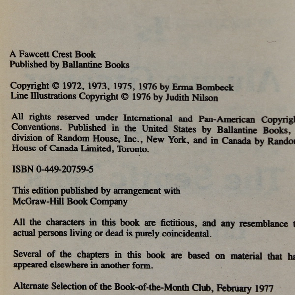 The Grass Is Always Greener Over the Septic Tank Erma Bombeck 1988 PB Good