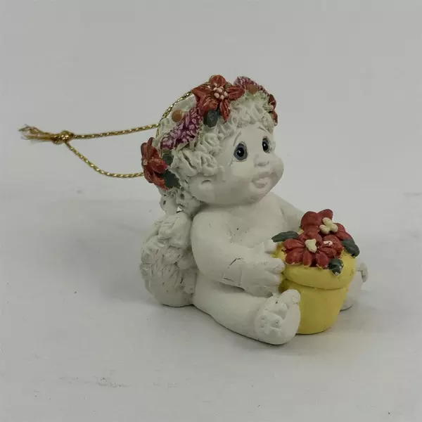 Vintage 1994 Cast Art Dreamsicles Christmas Ornament Angel Poinsettia
