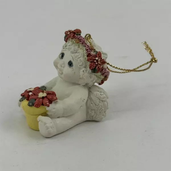Vintage 1994 Cast Art Dreamsicles Christmas Ornament Angel Poinsettia
