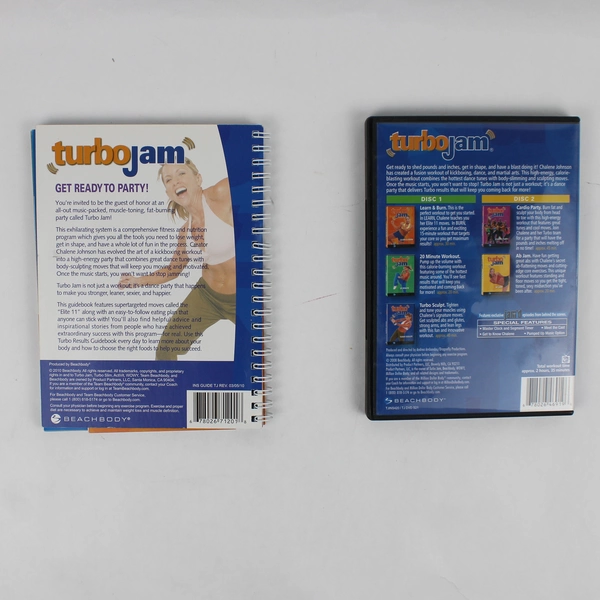 Lot Of 2 Beachbody Turbo Jam (2 Disc, DVD) & Turbo Results Guidebook
