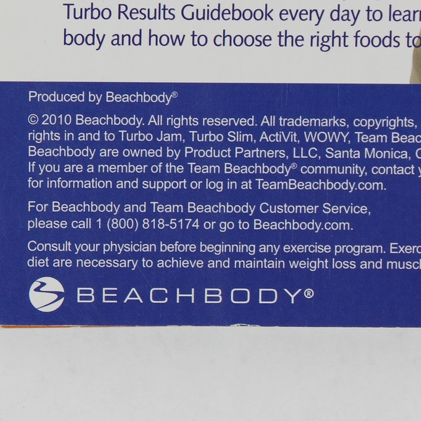 Lot Of 2 Beachbody Turbo Jam (2 Disc, DVD) & Turbo Results Guidebook