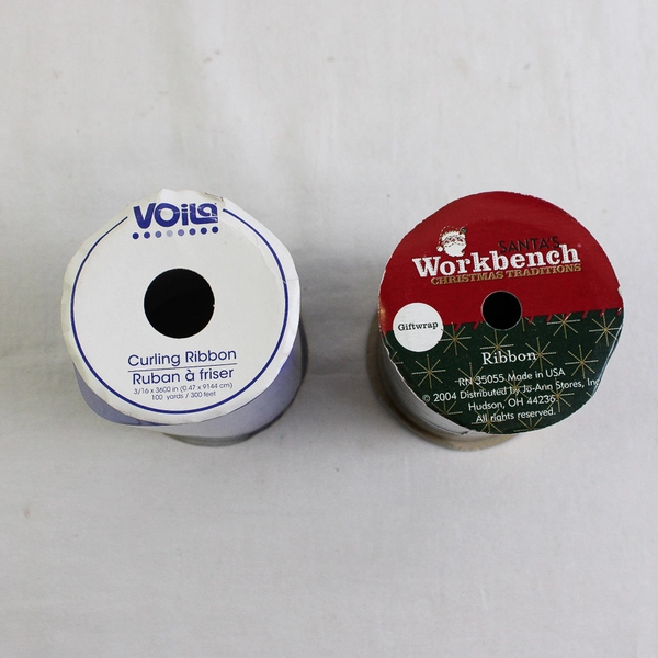 Lot of 2 Christmas Ribbon Assorted Colors & Purple Curling Ribbon New