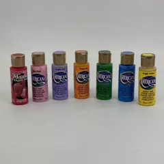 Lot Of 7 Bottles Of Americana  Acrylic Paints 2 oz  Used Assorted Colors