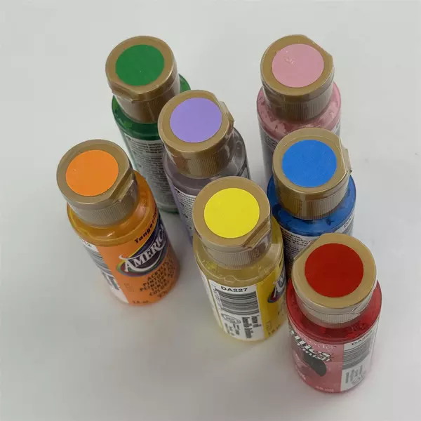 Lot Of 7 Bottles Of Americana  Acrylic Paints 2 oz  Used Assorted Colors