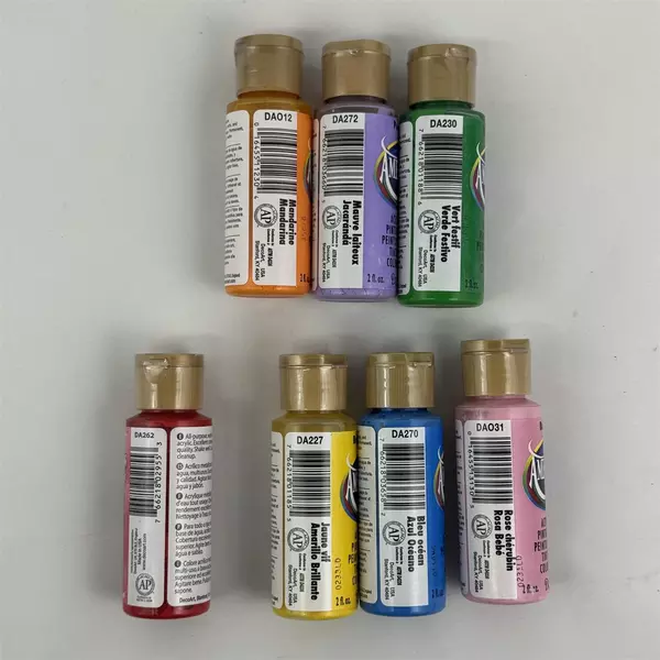Lot Of 7 Bottles Of Americana  Acrylic Paints 2 oz  Used Assorted Colors