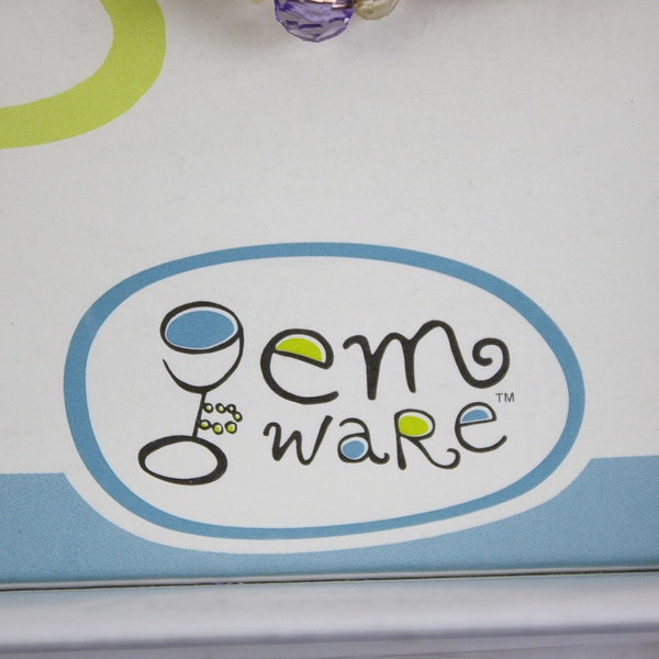 Box of 6 Whimsical ID Wine Glass Charms on Rings Gem Ware New