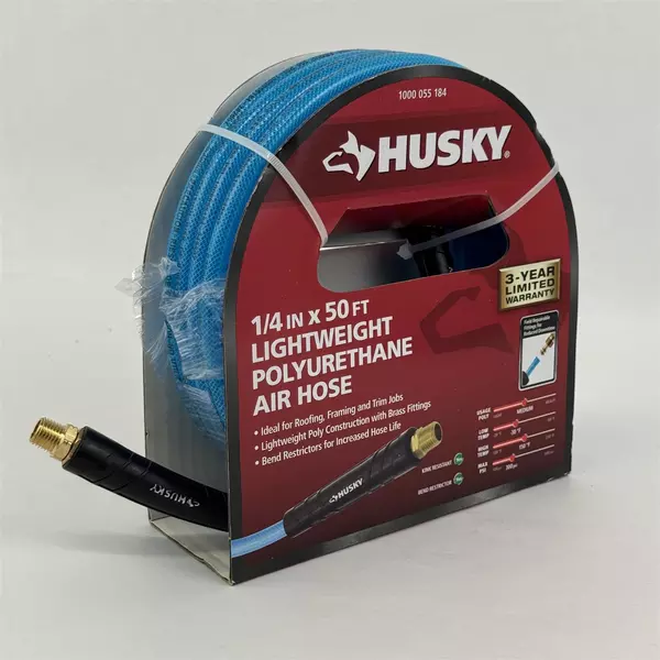 Husky 1/4 in X 50 ft Lightweight Polyurethane Air Hose  300 PSI NEW