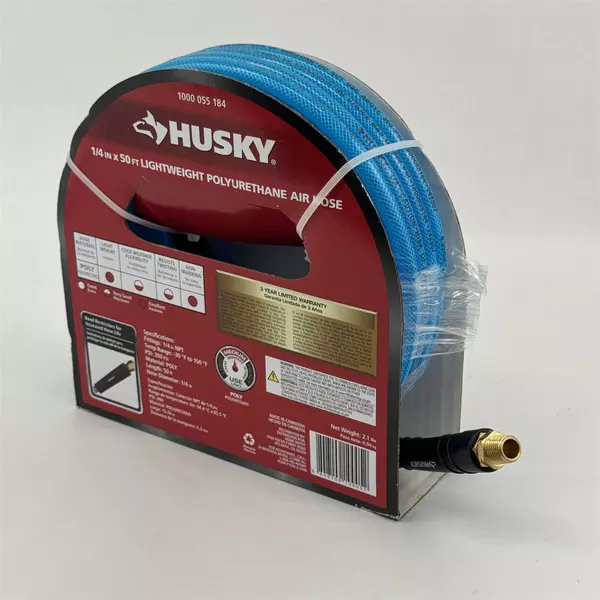 Husky 1/4 in X 50 ft Lightweight Polyurethane Air Hose  300 PSI NEW