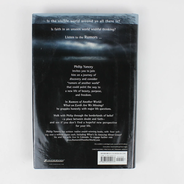 Rumors of Another World What on Earth Are We Missing? Philip Yancey 2003 HC DJ