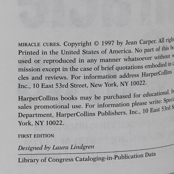Miracle Cures by Jean Carper 1997 1st Edition Hardcover Homeopathy Natural