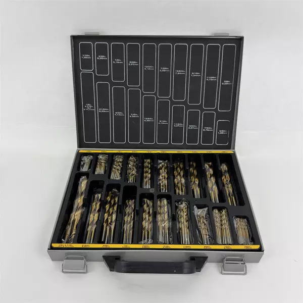 128 Piece Mastergrip Titanium Drill Bit Set With Metal Case