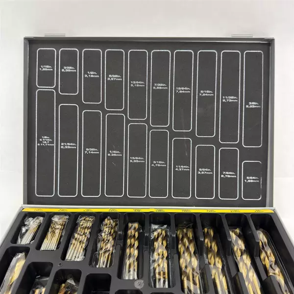 128 Piece Mastergrip Titanium Drill Bit Set With Metal Case