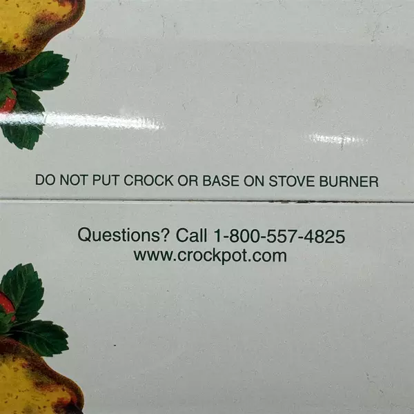 Rival 3 QT Crock Pot Slow Cooker Model SCR300 W/ Fruit Pattern Tested Works