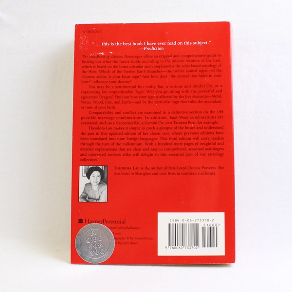 The Handbook of Chinese Horoscopes Theodora Lau 3rd Edition 1995 Paperback Good
