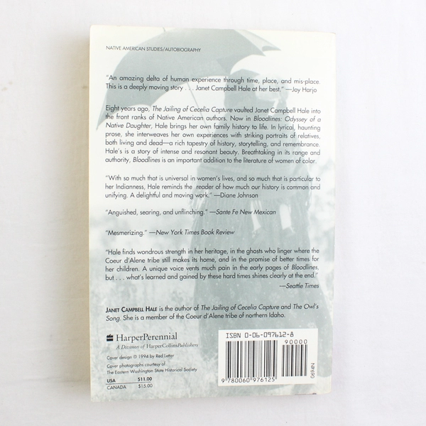 Bloodlines Odyssey of A Native Daughter by Janet Hale 1994 Paperback Good