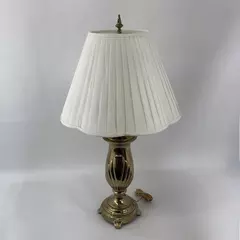 1992  Rembrandt Brass Urn Table Lamp With Shade 34.5" Shell Pattern