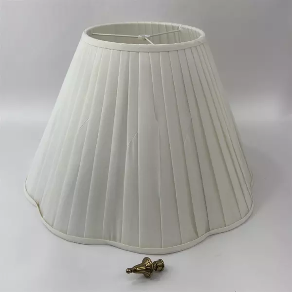 1992  Rembrandt Brass Urn Table Lamp With Shade 34.5" Shell Pattern