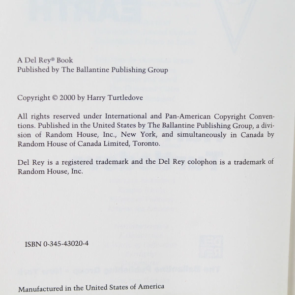 Colonization Series Down To Earth by Harry Turtledove 2000 Ballantine HC DJ