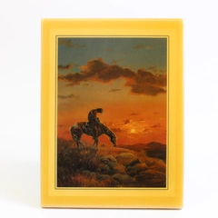 Marianne Caroselli Decor Ceramic Art Tile Freestanding Easel End of The Trail