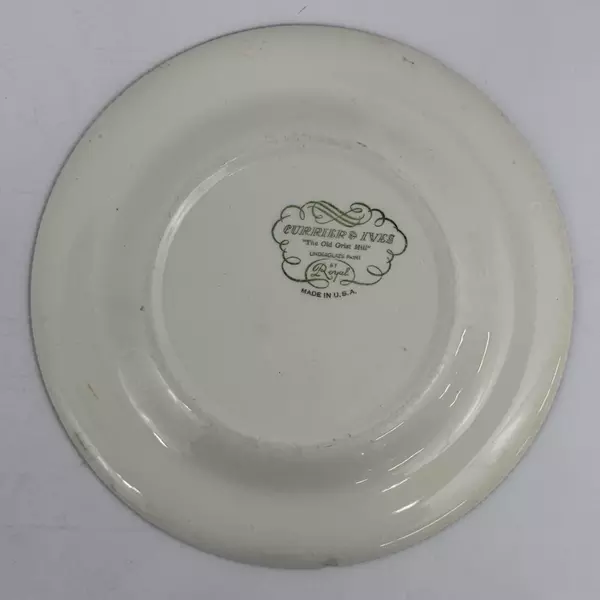 Set of 2 Royal China Currier & Ives Old Grist Mill Dinner Plates 10.5 Inch