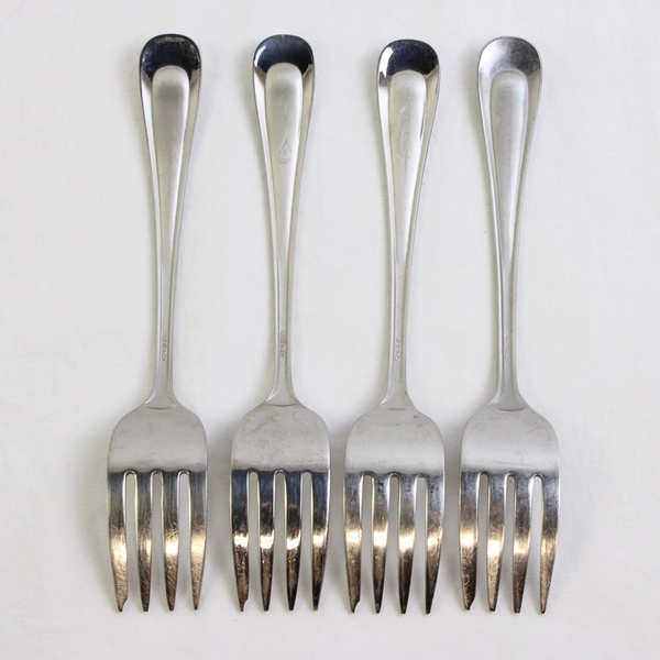 Set of 4 Oneida Satin Sand Dune With Frosted Indent Salad Forks 6.75 Inches