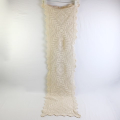 Vintage Off-White Crocheted Table Runner 12" x 56"